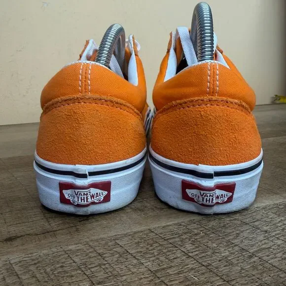 Vans Old Skool Unisex Men’s Size 8.5 Women’s Size 10 Tiger Orange & White shoes - Picture 2 of 8